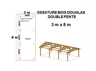 OSSATURE DOUGLAS DOUBLE PENTE