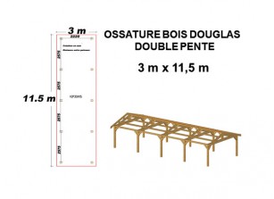 OSSATURE DOUGLAS DOUBLE PENTE