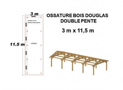 OSSATURE DOUGLAS DOUBLE PENTE