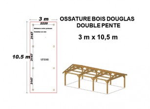 OSSATURE DOUGLAS DOUBLE PENTE