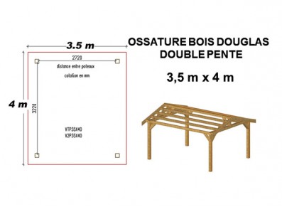 OSSATURE DOUGLAS DOUBLE PENTE