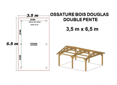 OSSATURE DOUGLAS DOUBLE PENTE