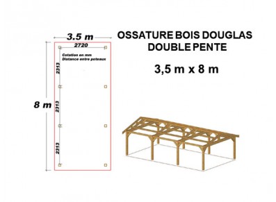 OSSATURE MOISÉE DOUBLE PENTE EN BOIS DOUGLAS