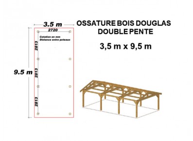 OSSATURE DOUGLAS DOUBLE PENTE