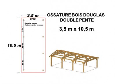 OSSATURE BOIS DOUGLAS DOUBLE PENTE