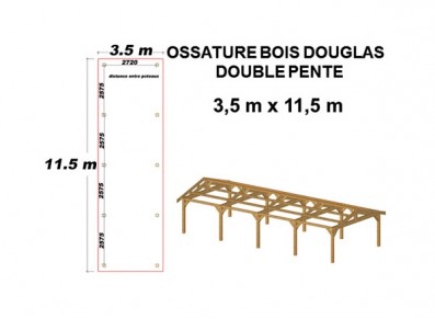 OSSATURE DOUGLAS DOUBLE PENTE