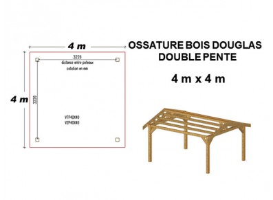 OSSATURE DOUGLAS DOUBLE PENTE