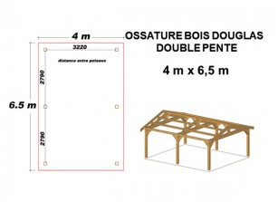 OSSATURE DOUGLAS DOUBLE PENTE