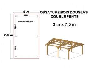 OSSATURE DOUGLAS DOUBLE PENTE