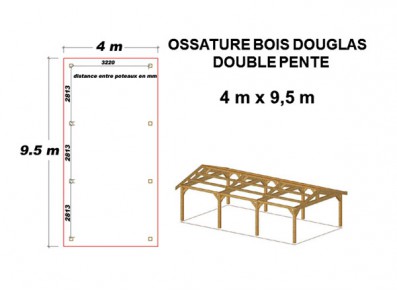 OSSATURE DOUGLAS DOUBLE PENTE