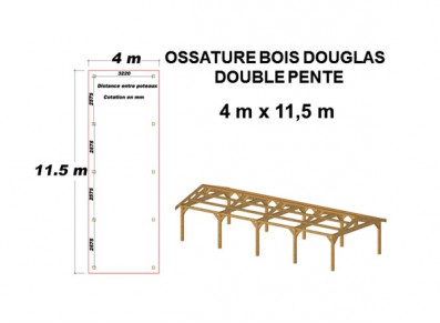 OSSATURE DOUGLAS DOUBLE PENTE