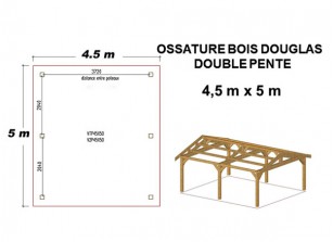 OSSATURE DOUBLE PENTE EN BOIS DOUGLAS MOISÉE ORIGINE FRANCE