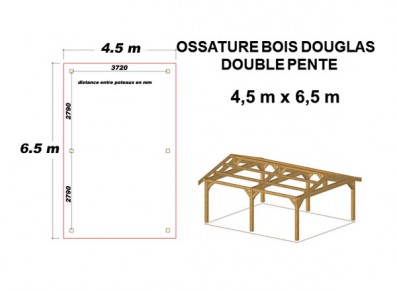 OSSATURE DOUGLAS DOUBLE PENTE