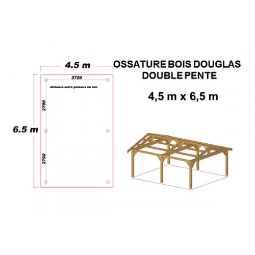 OSSATURE DOUGLAS DOUBLE PENTE