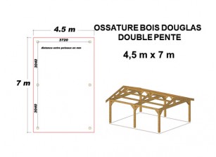 CHARPRENTE DOUBLE PENTE EN BOIS DOUGLAS ORIGINE FRANCE