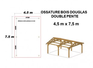 OSSATURE BOIS DOUGLAS DOUBLE PENTE ORIGINE FRANCE