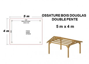 CHARPENTE DOUBLE PENTE A COUVRIR EN BOIS DOUGLAS