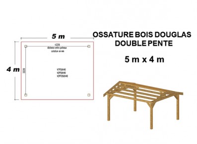 CHARPENTE DOUBLE PENTE A COUVRIR EN BOIS DOUGLAS