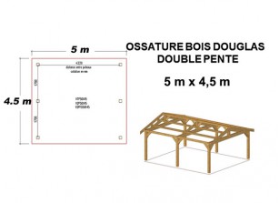 OSSATURE DOUGLAS DOUBLE PENTE