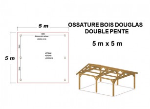 OSSATURE MOISÉE DOUBLE PENTE EN BOIS DOUGLAS