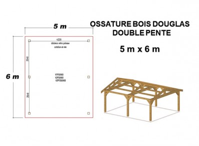 OSSATURE DOUBLE PENTE BOIS DOUGLAS MOISÉ