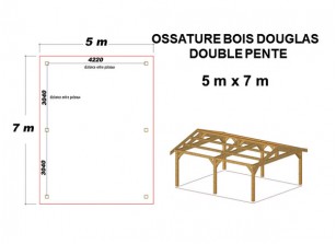 OSSATURE MOISEE DOUBLE PENTE EN BOIS DOUGLAS 