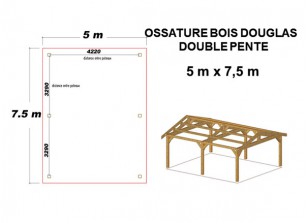 OSSATURE DOUGLAS DOUBLE PENTE