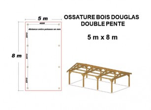 OSSATURE DOUGLAS DOUBLE PENTE