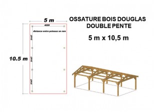 OSSATURE DOUGLAS DOUBLE PENTE