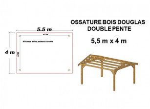 OSSATURE DOUGLAS DOUBLE PENTE