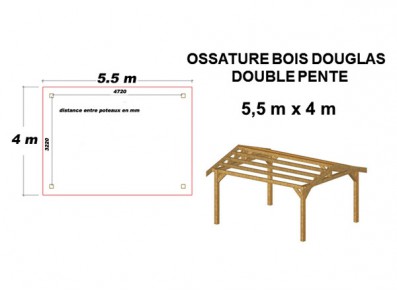 OSSATURE DOUGLAS DOUBLE PENTE