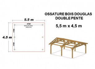 OSSATURE DOUGLAS DOUBLE PENTE