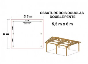 OSSATURE DOUGLAS DOUBLE PENTE