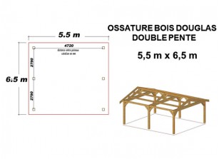 OSSATURE DOUGLAS DOUBLE PENTE