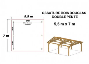 OSSATURE DOUGLAS DOUBLE PENTE