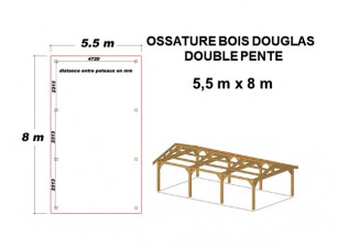 OSSATURE DOUGLAS DOUBLE PENTE