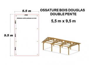 OSSATURE DOUGLAS DOUBLE PENTE