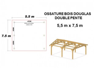 OSSATURE DOUGLAS DOUBLE PENTE