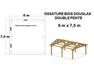 OSSATURE DOUGLAS DOUBLE PENTE