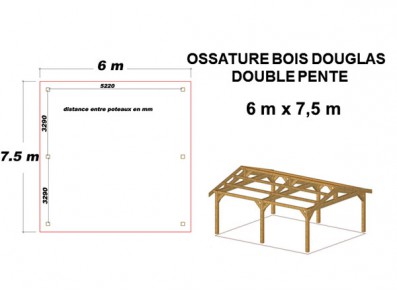 OSSATURE DOUGLAS DOUBLE PENTE