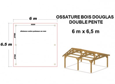 OSSATURE DOUGLAS DOUBLE PENTE