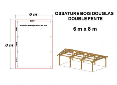 OSSATURE DOUGLAS DOUBLE PENTE