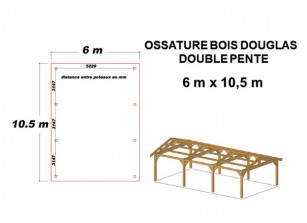 OSSATURE DOUGLAS DOUBLE PENTE