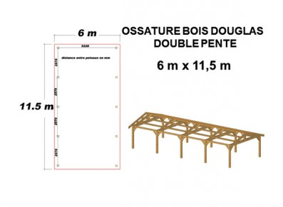 OSSATURE DOUGLAS DOUBLE PENTE