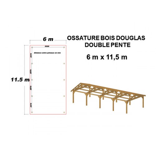 OSSATURE DOUGLAS DOUBLE PENTE
