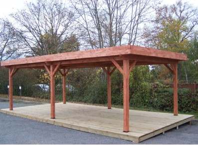 CARPORT EN BOIS TOIT PLAT