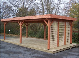 CARPORT EN BOIS TOIT PLAT