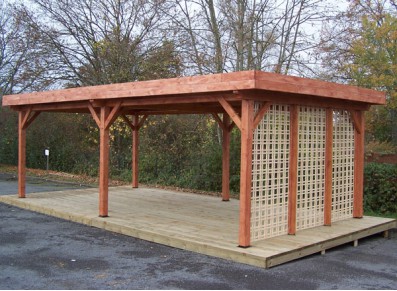 CARPORT EN BOIS TOIT PLAT