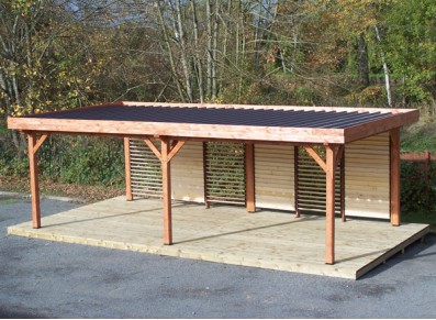 CARPORT EN BOIS TOIT PLAT