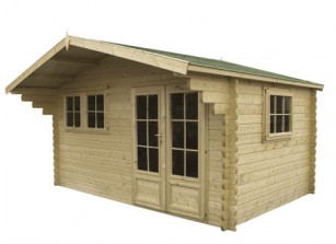CHALET DE JARDIN EN KIT MADRIER BOIS 44 MM L 5,05 x P 5.05 M²